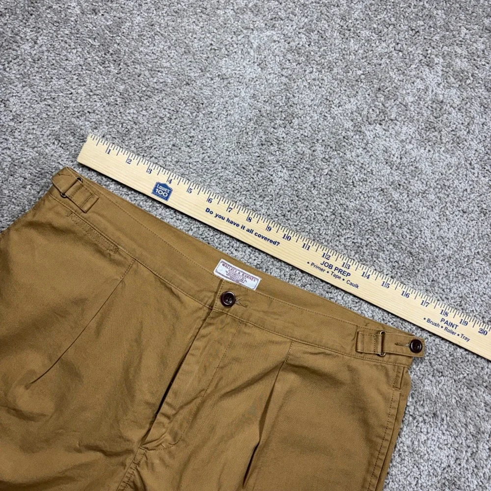 Wallace & Barnes Mens Pleated Officer Short Khaki Tan Cotton L5860 Size 34